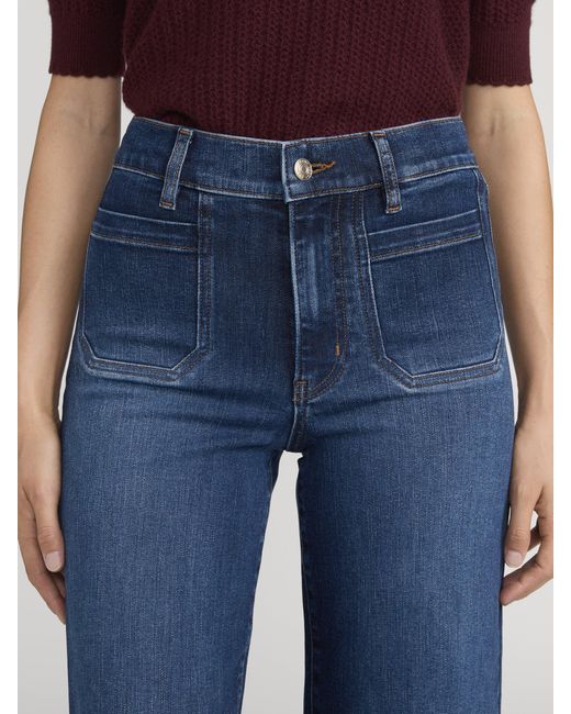 FRAME Blue Le Pixie Slim Palazzo Modernist Pocket