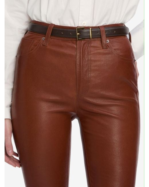FRAME Red The Leather Reboot Crop