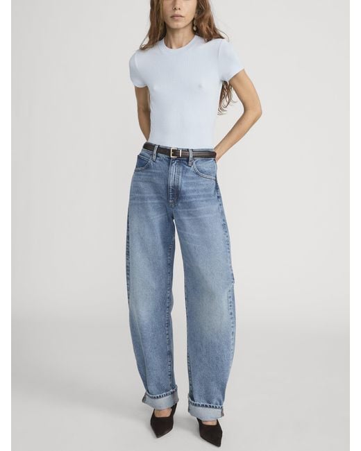 FRAME Blue The Rib Baby Tee