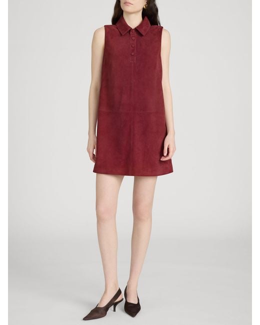 FRAME Red The Suede City Shift Dress