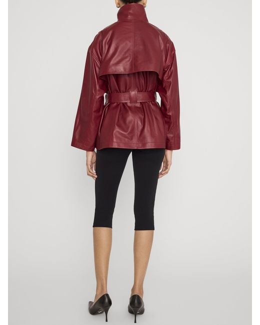 FRAME Red The Alexandra Leather Trench