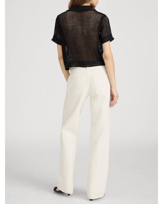 FRAME Black The Crochet Top
