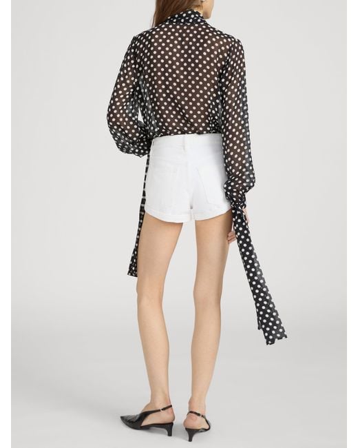 FRAME Black The Nouvelle Polka Dot Blouse