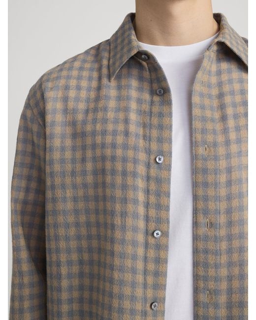 FRAME Natural Light Wool Plaid Shirt for men