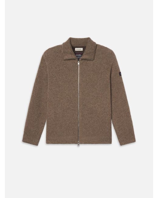 FRAME Brown The Society Archive Zip-up Cardigan Sweater for men