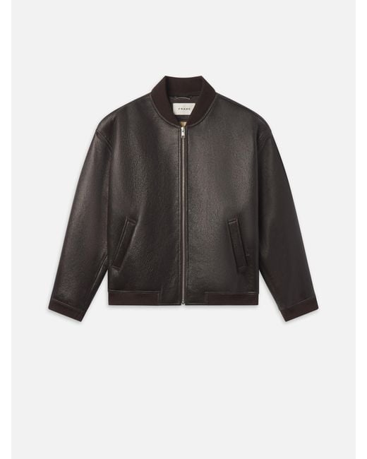 FRAME Black Shearling Bomber for men