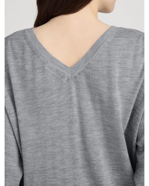 FRAME Gray The Cashmere V Neck Sweater