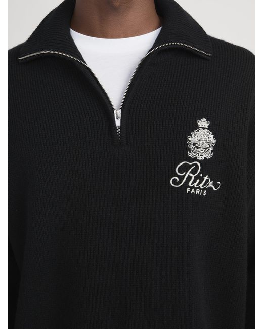 FRAME Black Ritz Cashmere Half Zip for men