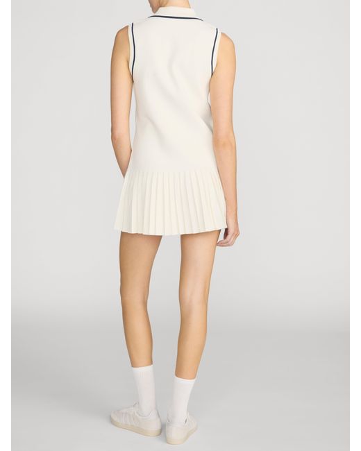 FRAME Natural The Tennis Pleated Mini Dress