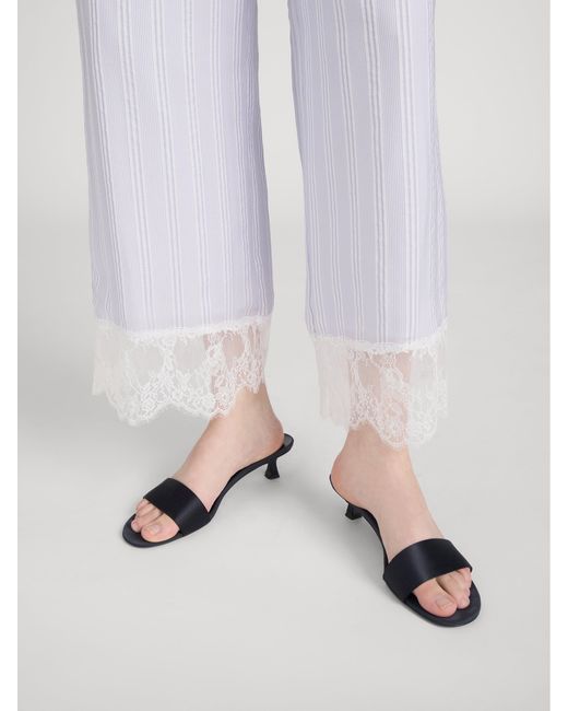 FRAME White The Stripe Lace Lounge Pant