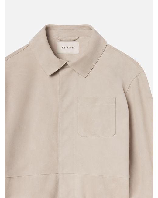 FRAME Natural Suede Overshirt for men