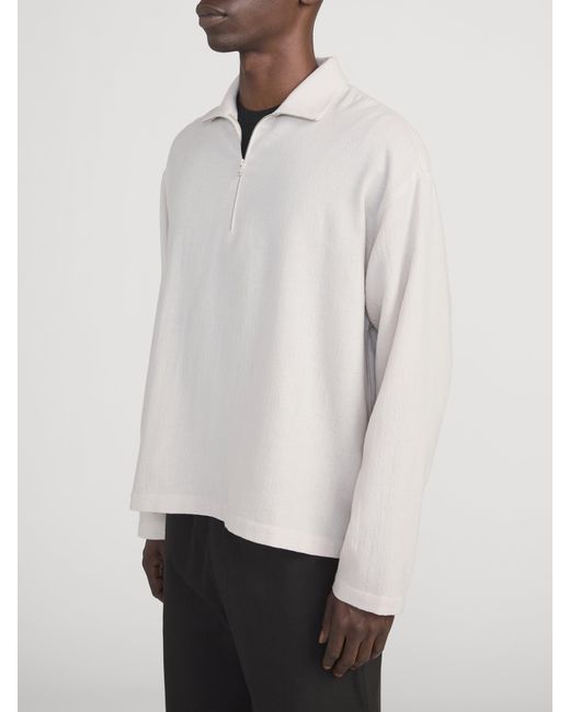 FRAME White Half Zip Overshirt Jacket
