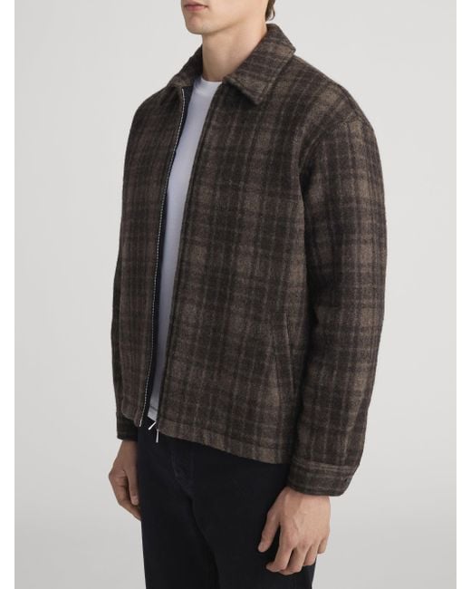 FRAME Brown Padded Tweed Zip Jacket for men