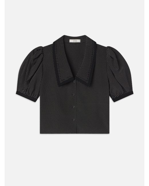 FRAME Black The Polka Dot Sailor Blouse