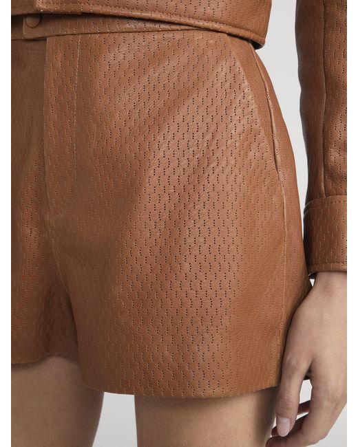 FRAME Brown The Leather Boy Short