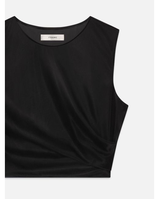 FRAME Black The Mesh Twist Tank