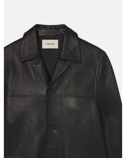 FRAME Black Leather Jacket for men