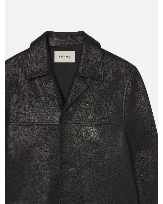 FRAME Black Leather Jacket for men