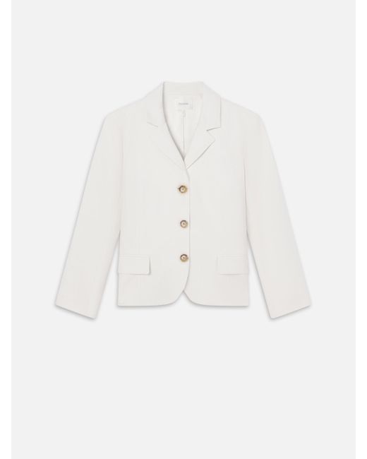 FRAME White The Linen Smart Blazer