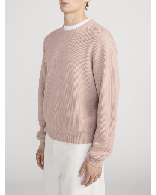 FRAME Natural Ribbed Crewneck Sweater