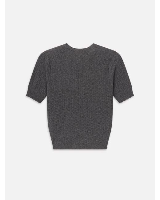 FRAME Gray The Gathered Honeycomb Sweater