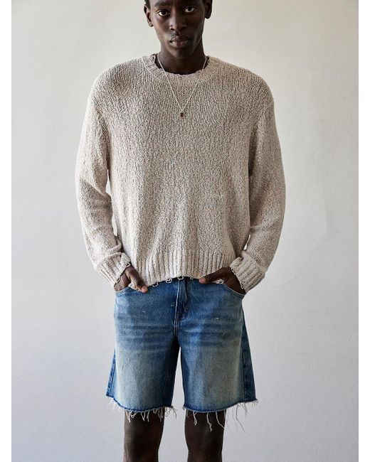 FRAME Natural Multi Color Distressed Sweater for men