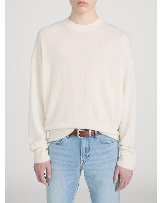 FRAME White Lightweight Cashmere Blend Sweater for men