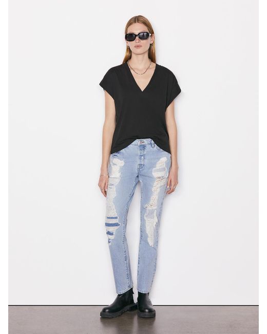 frame le mid rise v tee