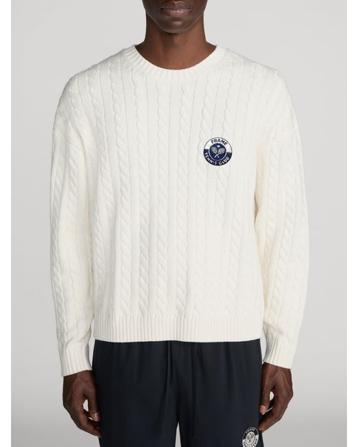 FRAME White Cable Sweater for men