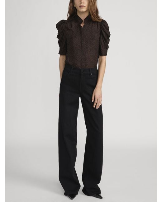 FRAME Black The Leopard Gillian Top
