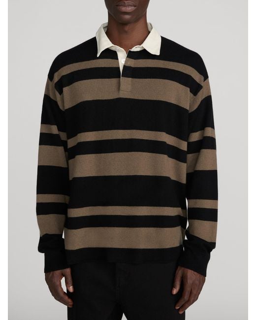 FRAME Black Rugby Polo Sweater for men