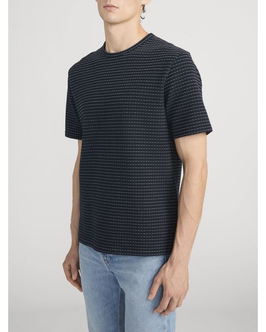 FRAME Black Jacquard Stripe Tee