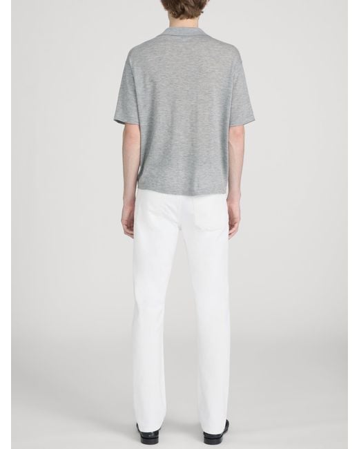FRAME Gray Superfine Polo Sweater for men