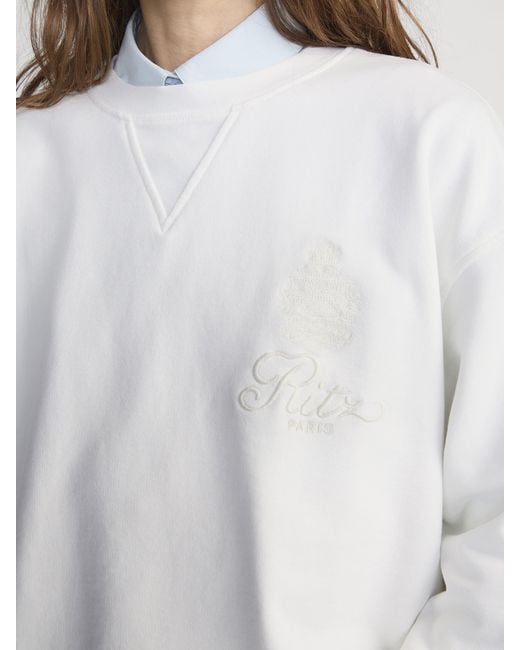 FRAME White Ritz Tonal Logo Crewneck