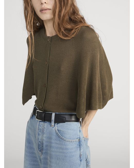 FRAME Green The Flounce Sweater