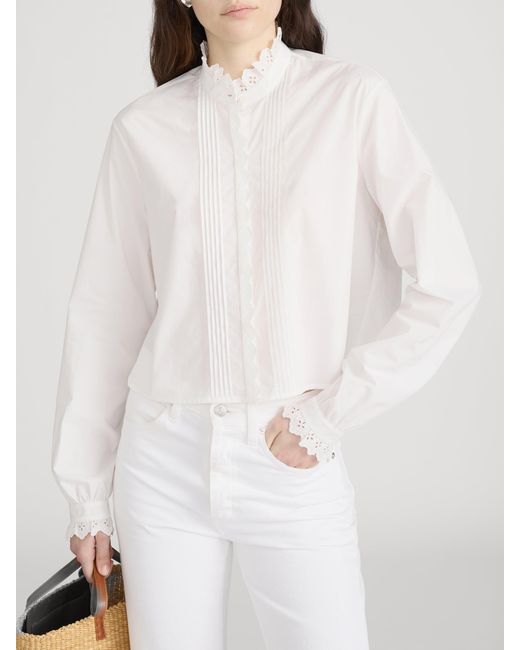 FRAME White The Keepsake Pintuck Blouse
