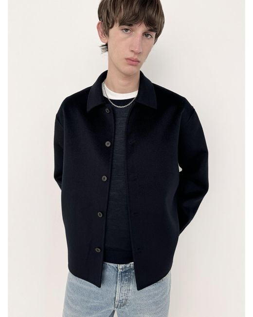 FRAME Blue Double Face Shirt Jacket