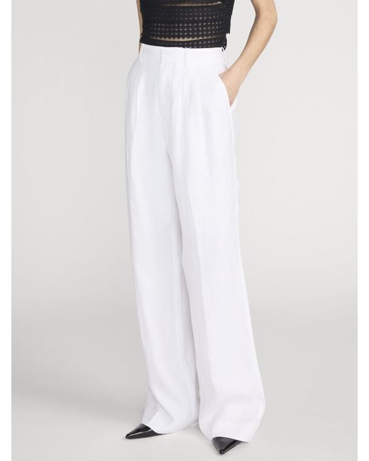 FRAME White The Linen Trouser