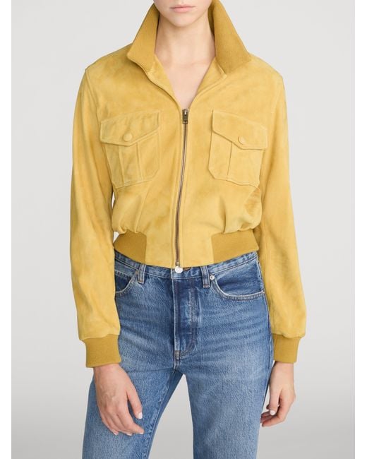 FRAME Yellow The Suede Ace Jacket