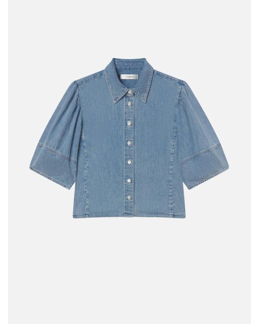 FRAME Blue The Lantern Blouse