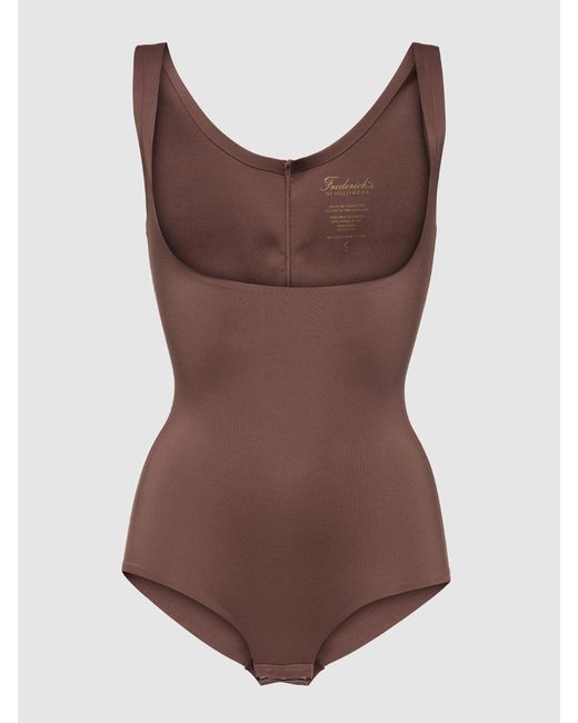 Frederick's of Hollywood Brown Hollywood Shape Sculpting Open Bust Bodysuit