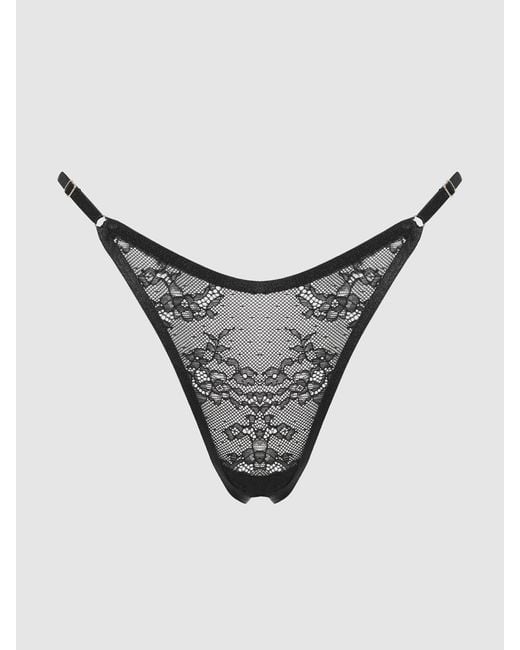 Frederick's of Hollywood Chiara Lace String Side Bikini in Metallic | Lyst