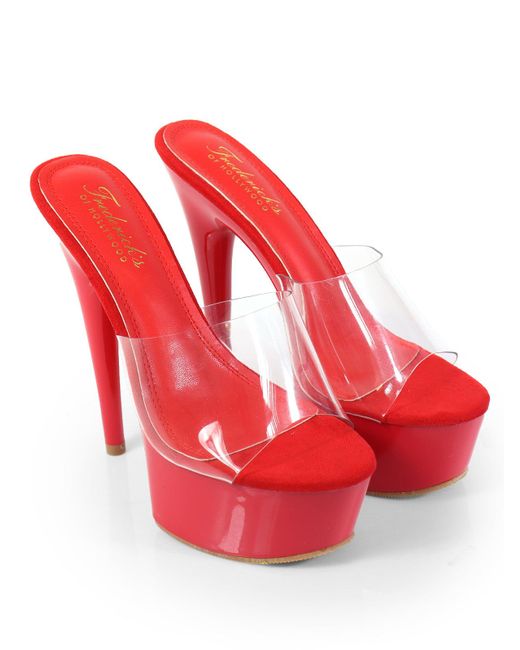Frederick's of Hollywood Red Candy High Platform Heels