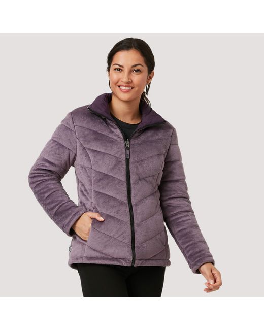 Free Country Pile Puffer Fleece Reversible Jacket in Purple | Lyst