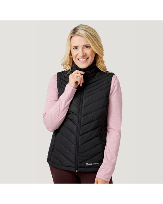 Free Country FreecycleÂ® Lansby Packable Puffer Vest in Black | Lyst