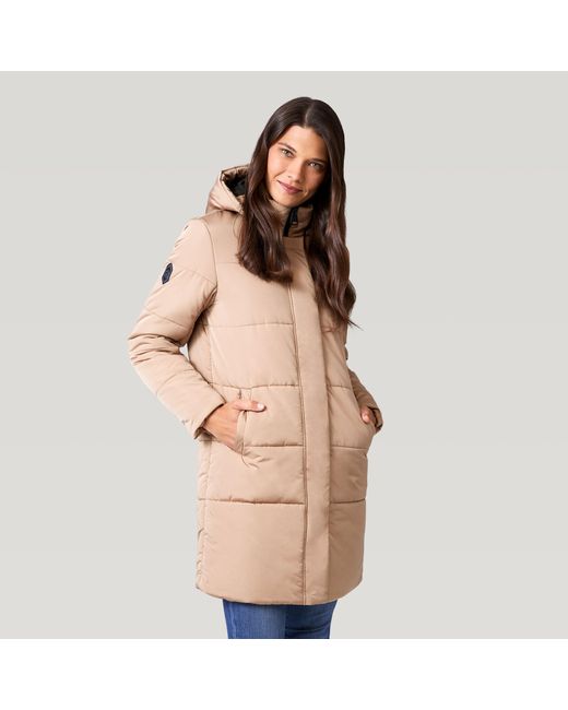 Free Country FreecycleÂ® Lansby Long Puffer Jacket in Natural | Lyst