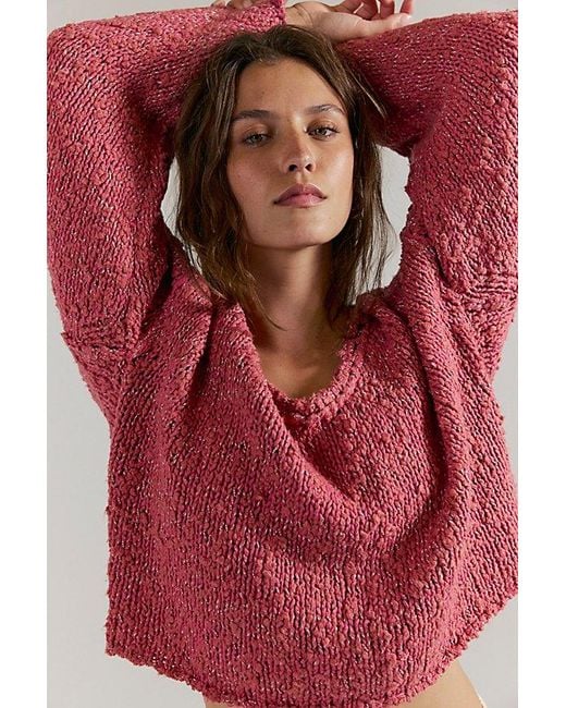 Free People Red Firefly Pullover