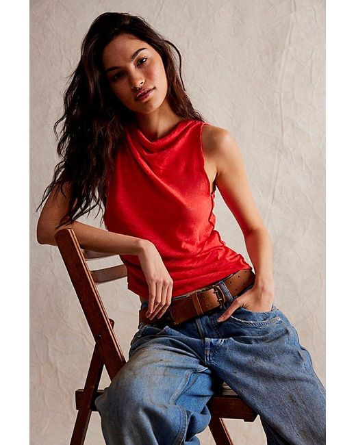Free People Red Fall For Me Tee