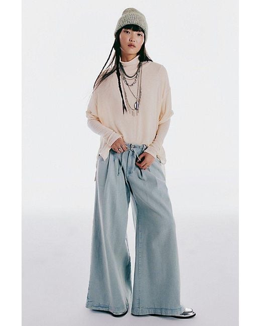 Free People Green Julien Wide-Leg Chino Trousers