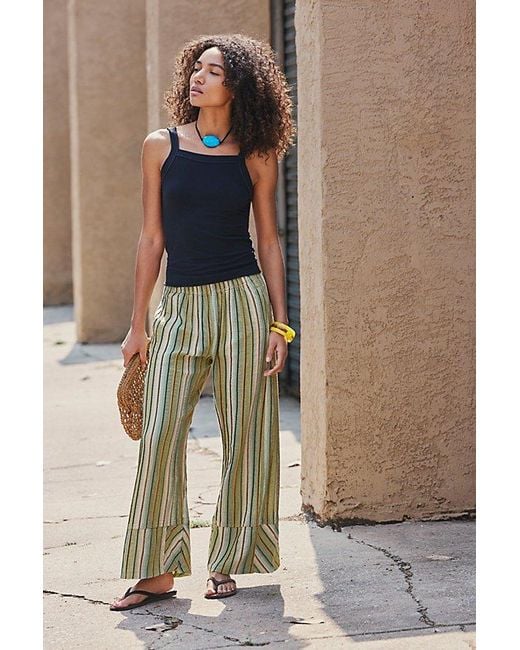 Free People Green Day's End Stripe Pants